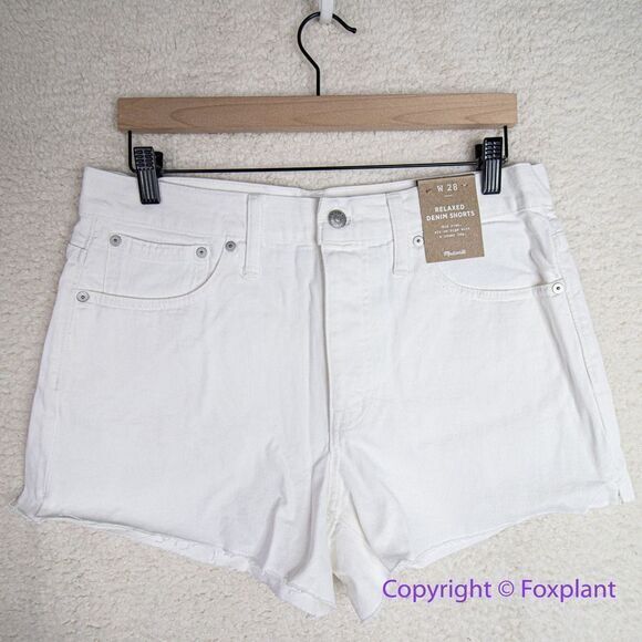 NEW Madewell‎ Relaxed Denim Shorts in Tile White, 28 - Picture 4 of 15